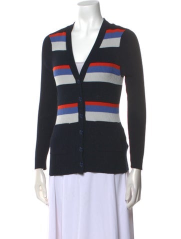 Coach 1941 Knitwear Striped V-Neck Sweater M