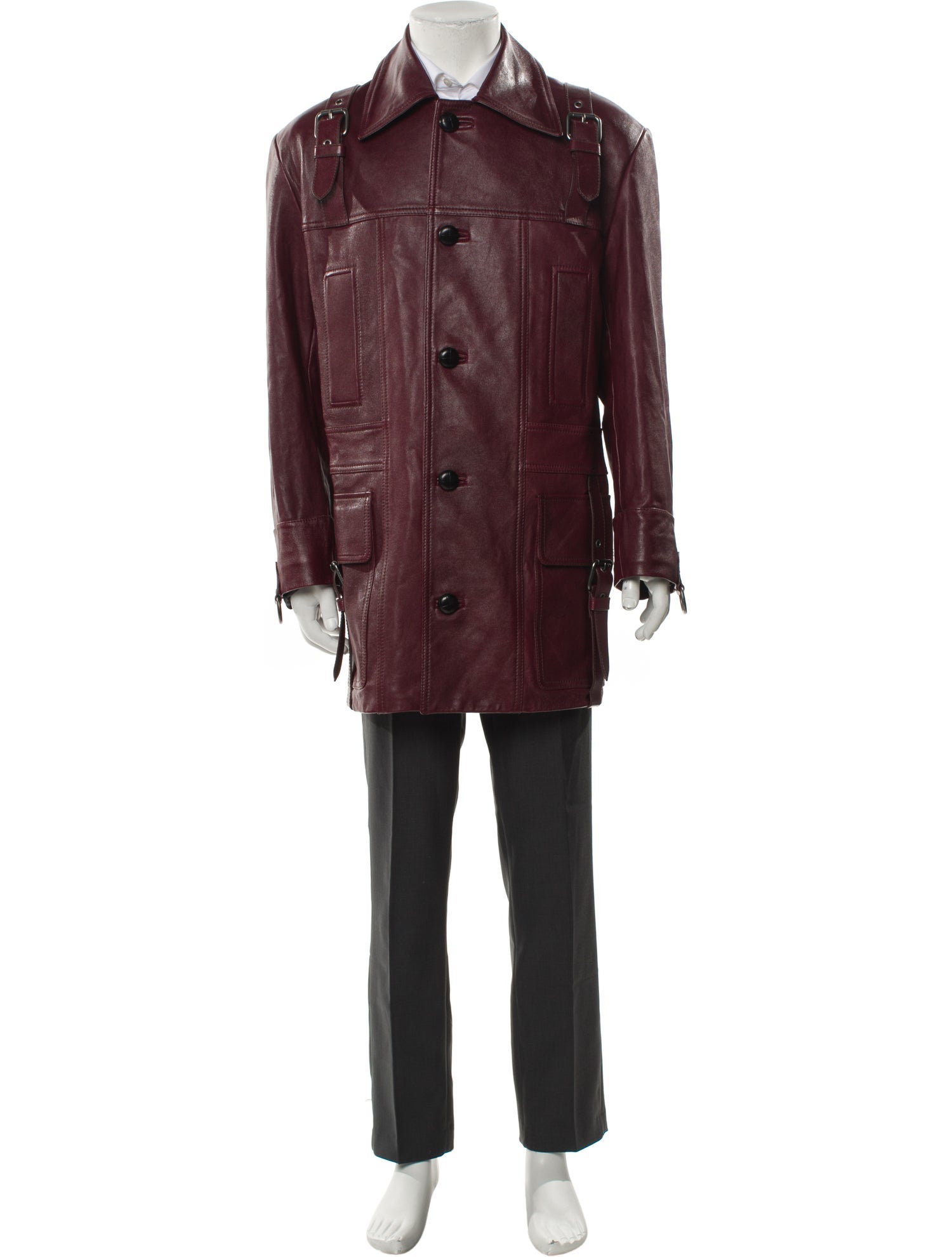 Coach Lamb Leather Trench Coat