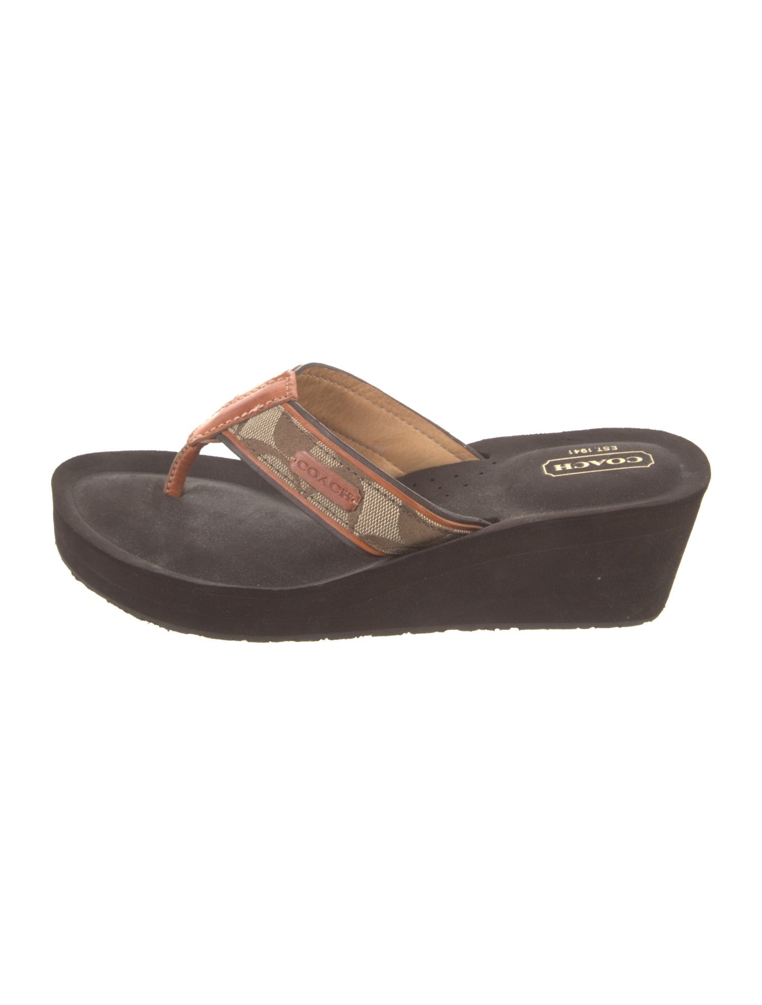 Coach 1941 Leather Flip Flops