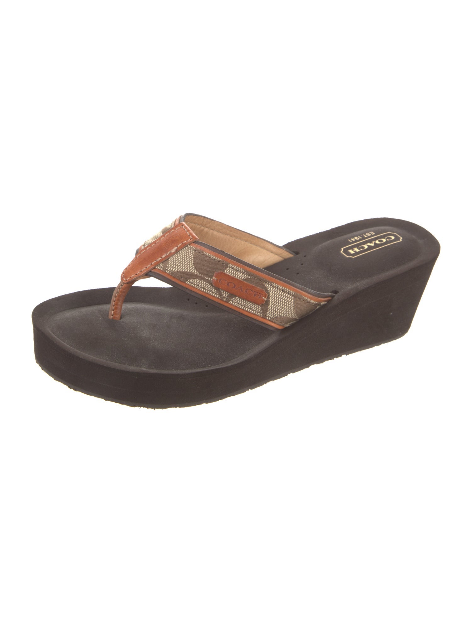 Coach 1941 Leather Flip Flops
