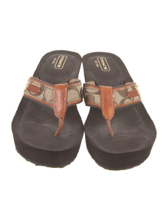 Coach 1941 Leather Flip Flops