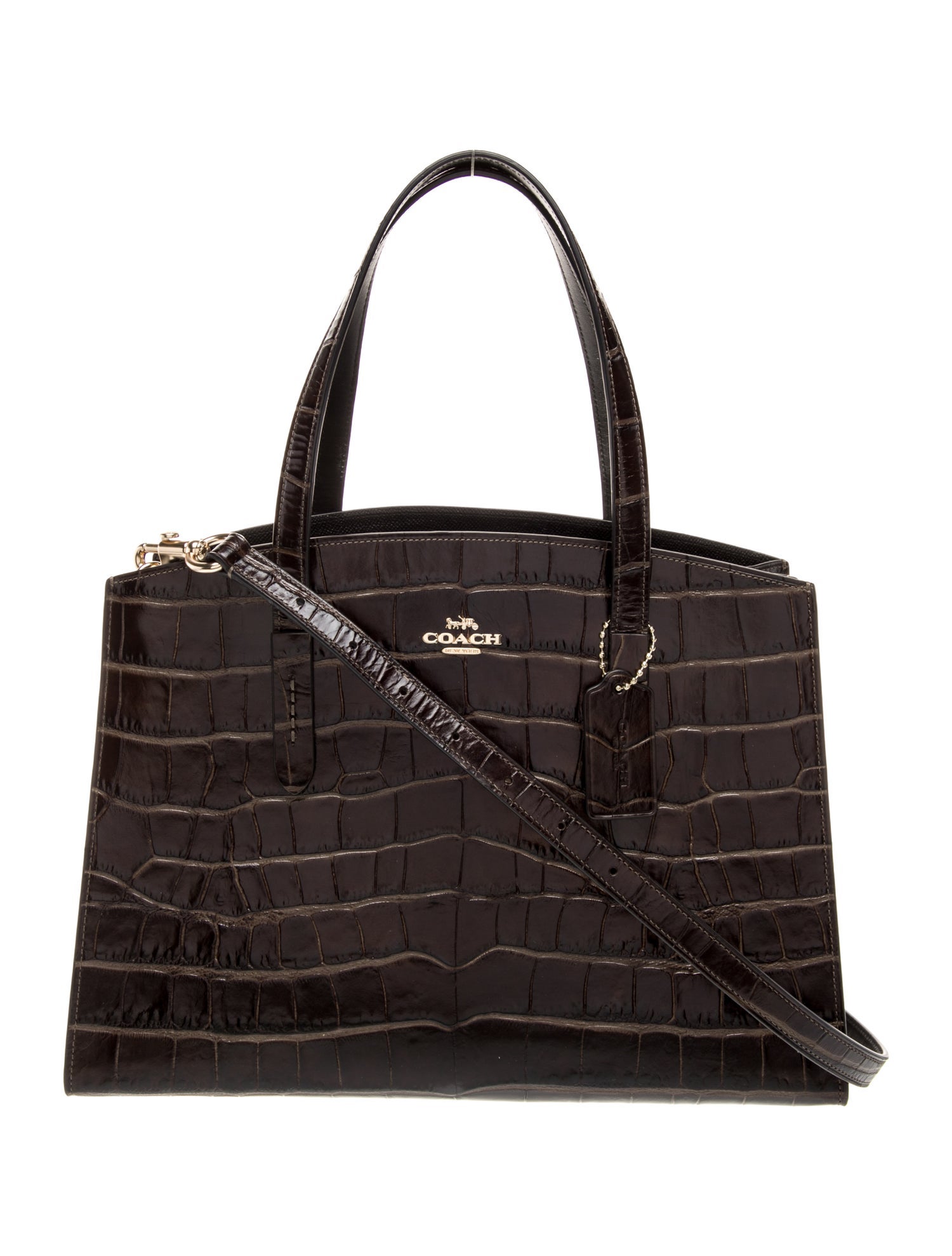 Coach Embossed Leather Shoulder Bag