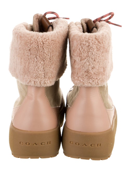 Coach 1941 Leather Colorblock Pattern Combat Boots