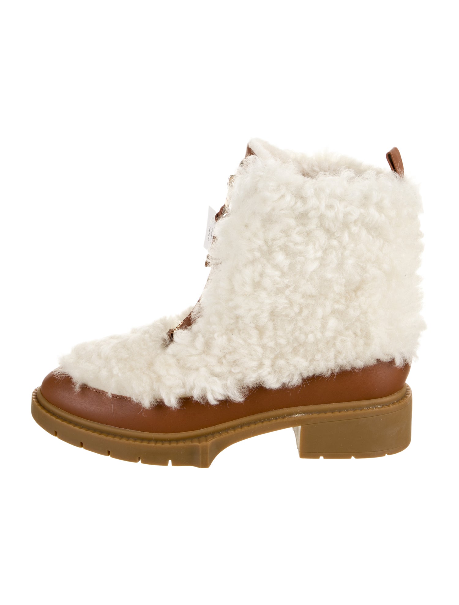 Coach 1941 Leather Colorblock Pattern Lace-Up Boots