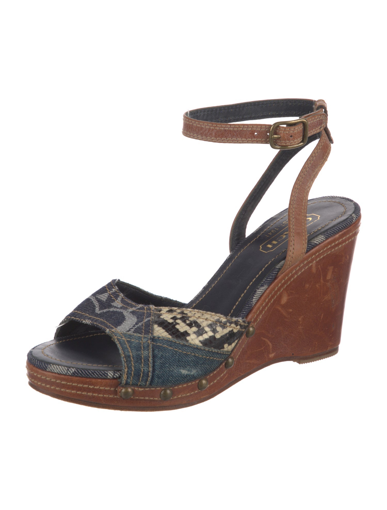 Coach 1941 Denim Animal Print Sandals