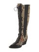 Coach 1941 Snakeskin Animal Print Lace-Up Boots