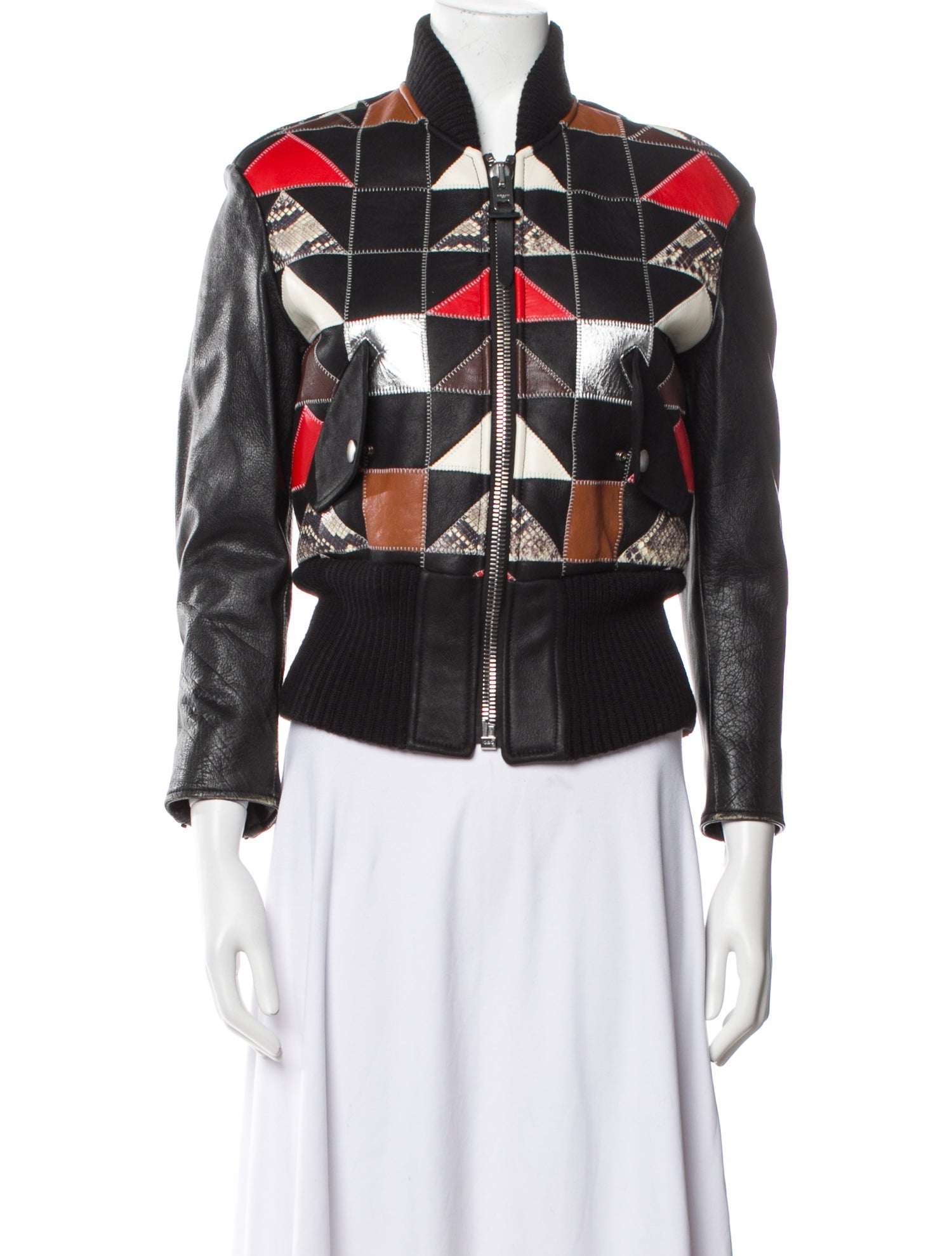 Coach 1941 Shearling Plaid Print Fur Jacket