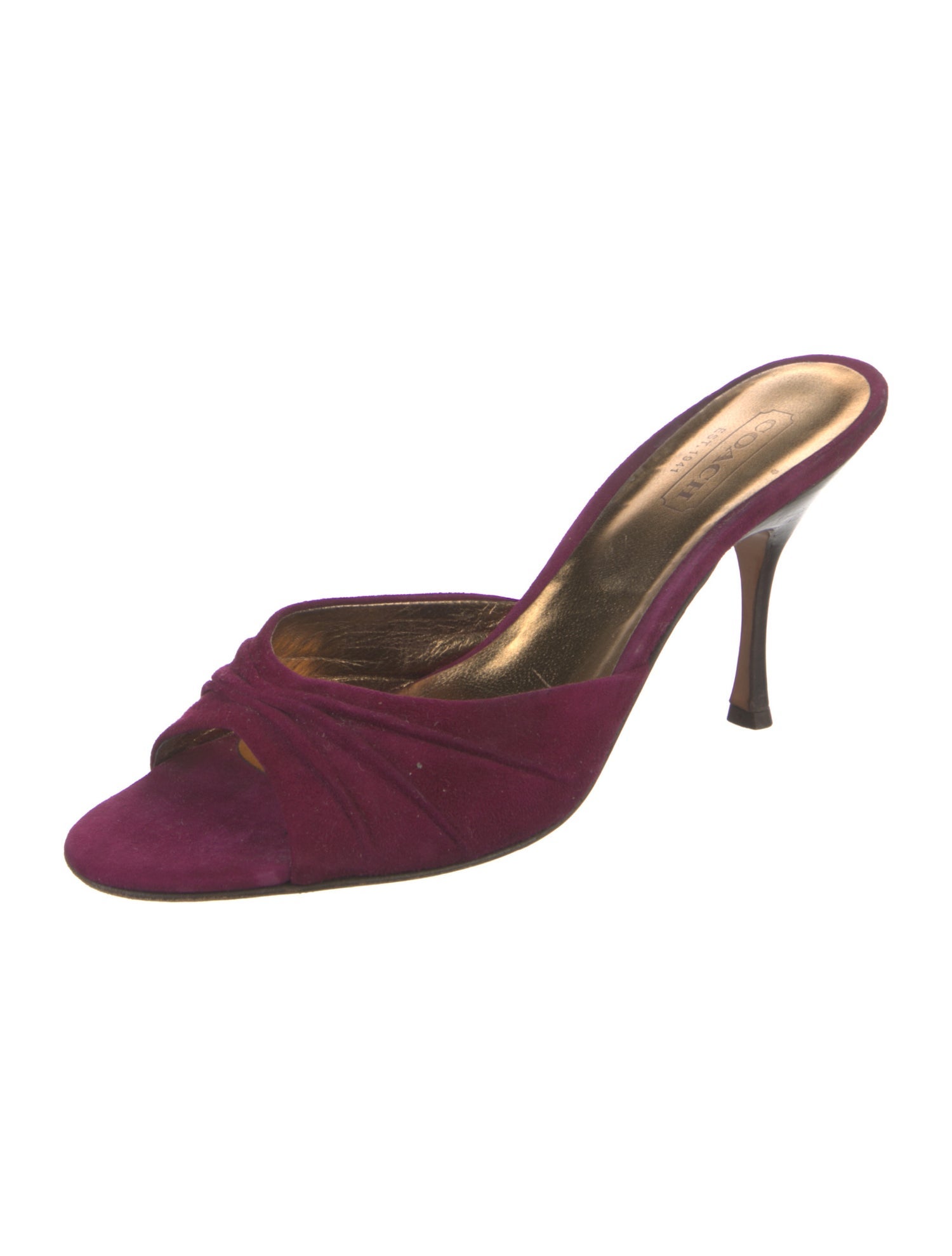 Coach 1941 Suede Ruffle Embellishment Slides