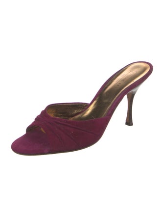 Coach 1941 Suede Ruffle Embellishment Slides