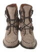 Coach 1941 Suede Animal Print Lace-Up Boots