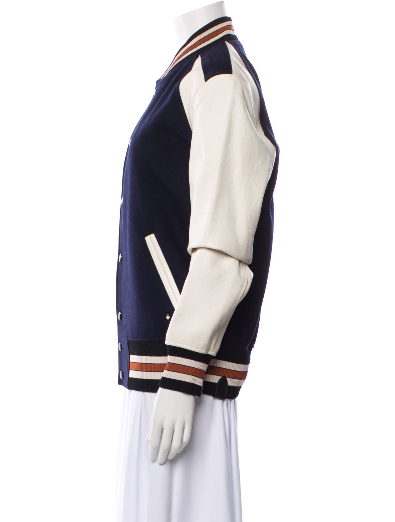 Coach 1941 Wool Colorblock Pattern Bomber Jacket