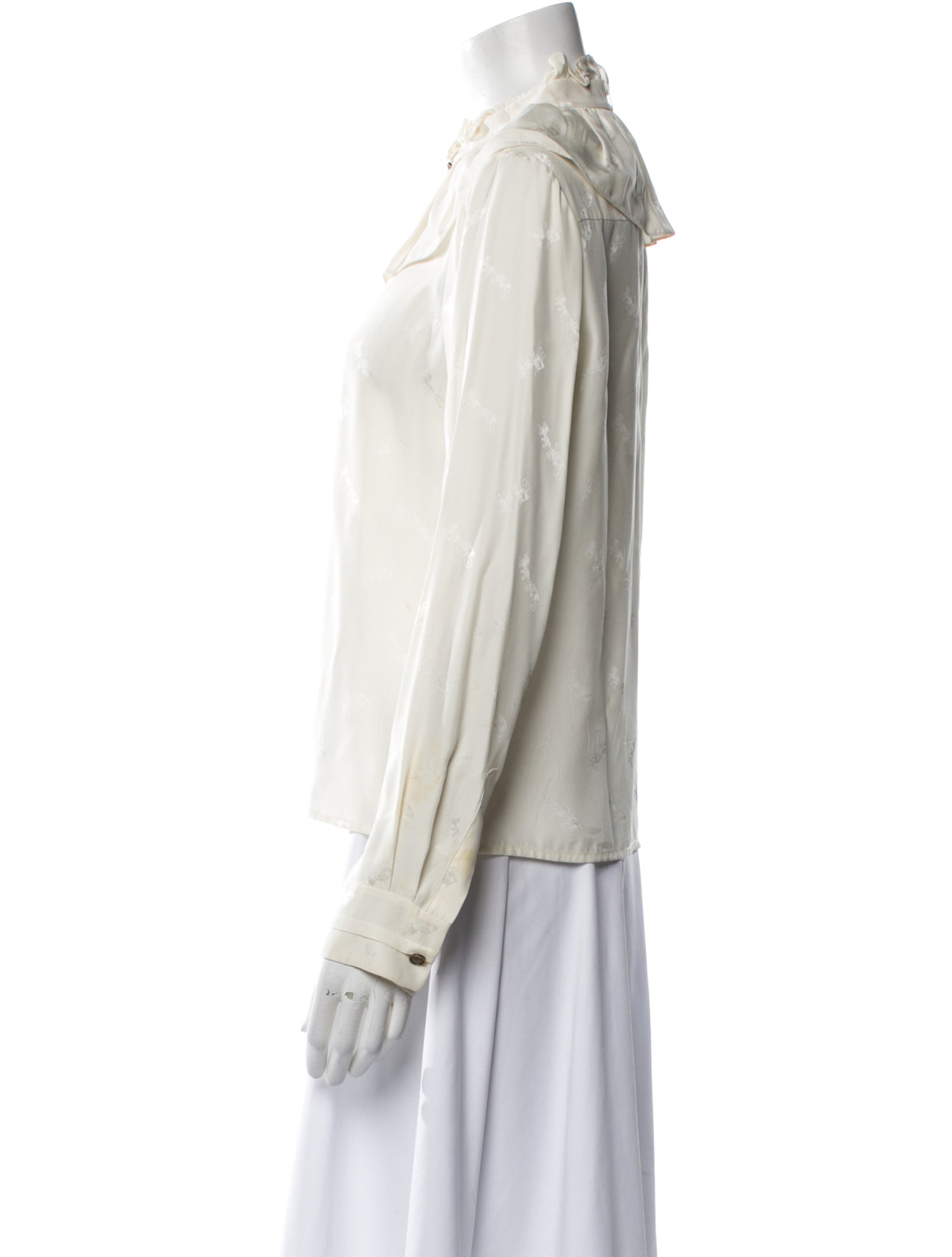 Coach 1941 Mock Neck Long Sleeve Button-Up Top