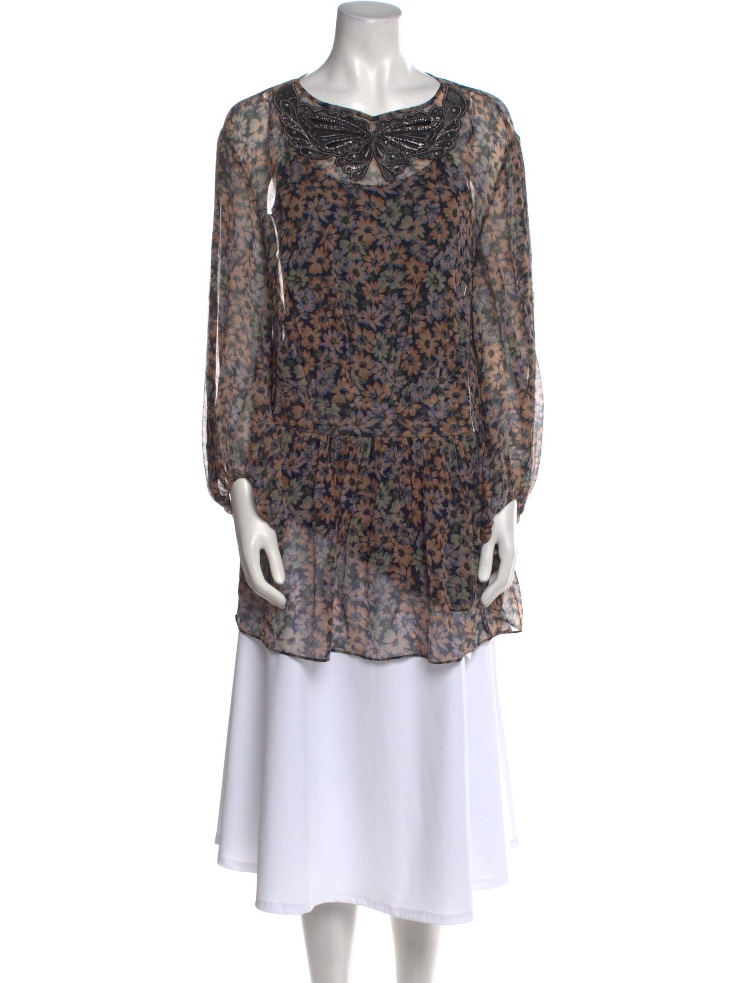 Coach 1941 Floral Print Cowl Neck Tunic