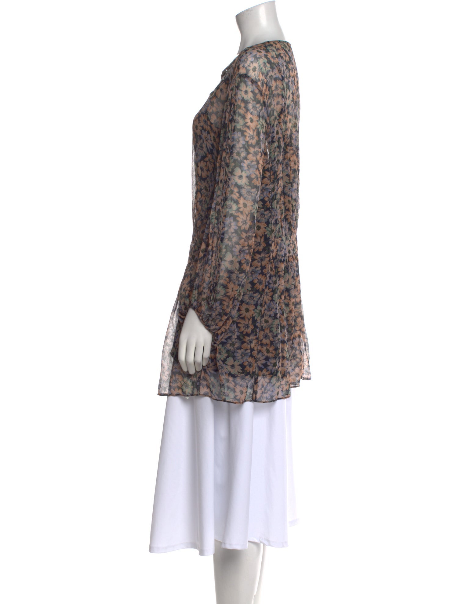 Coach 1941 Floral Print Cowl Neck Tunic