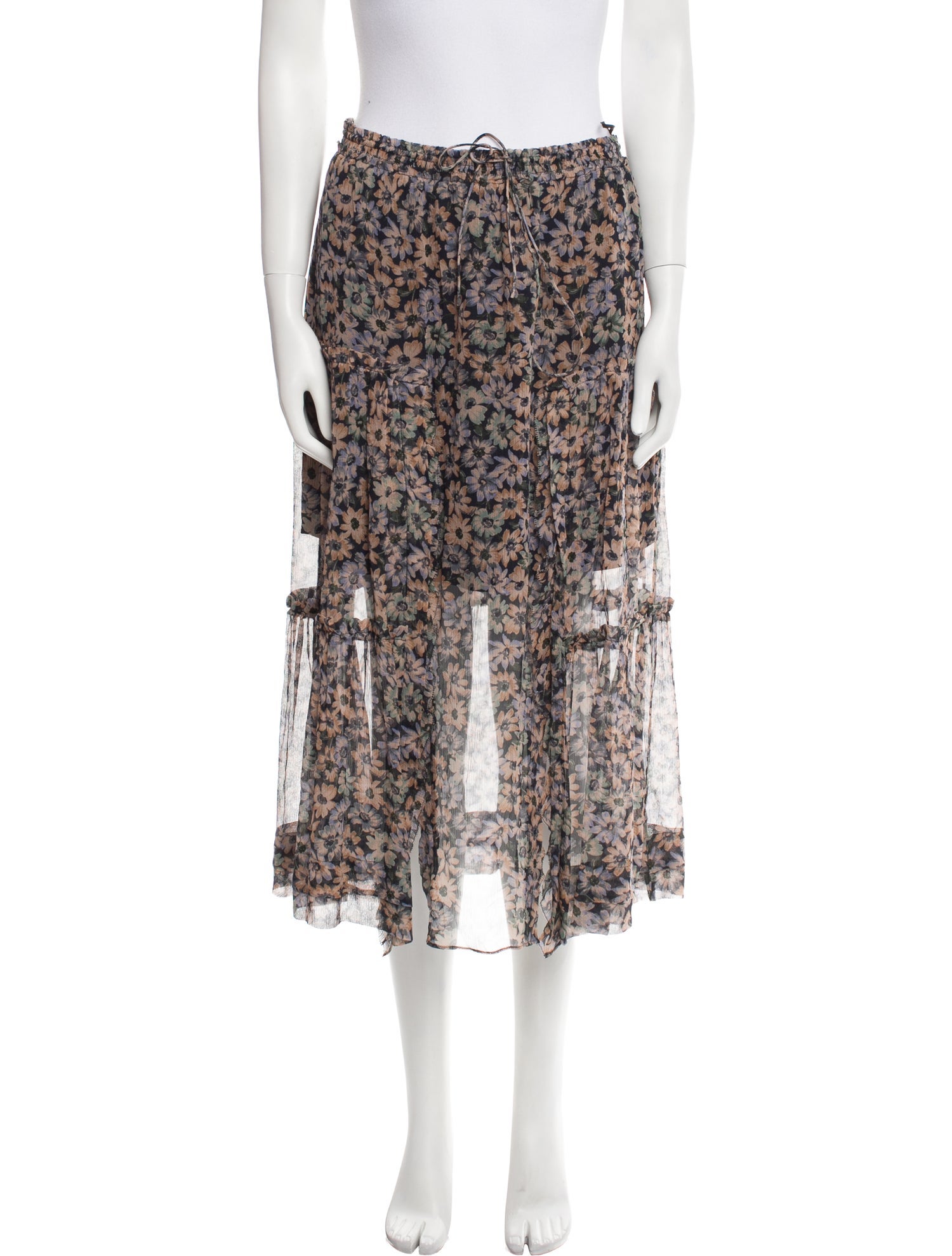 Coach 1941 Silk Midi Length Skirt