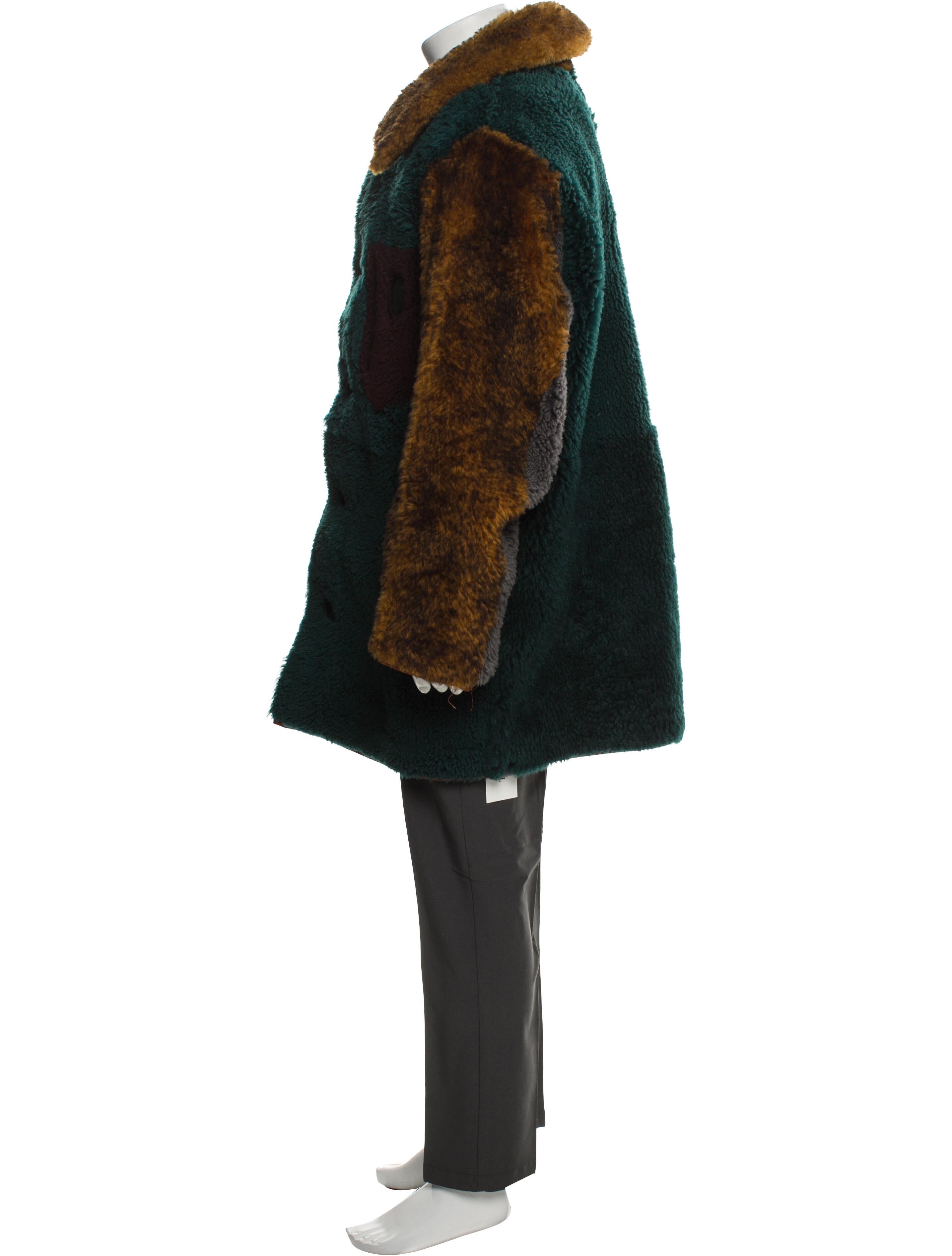 Coach 1941 Shearling Colorblock Pattern Parka