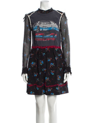 Pre-owned Coach Silk Mini Dress In Multi