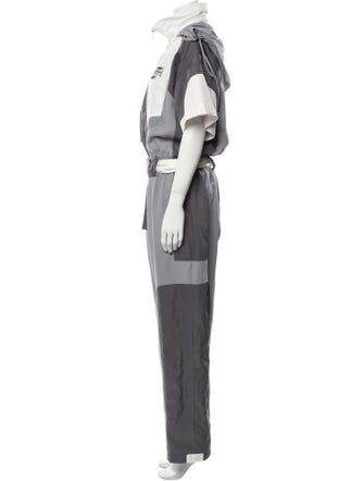 c2h4 Colorblock Pattern Turtleneck Jumpsuit