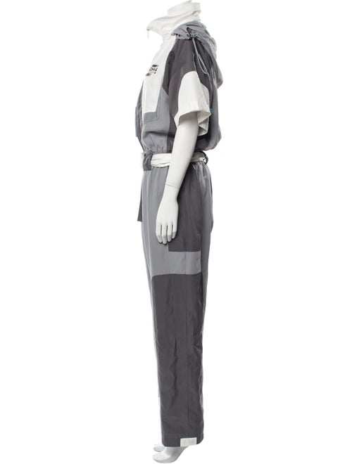 c2h4 Colorblock Pattern Turtleneck Jumpsuit