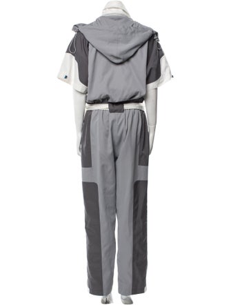 c2h4 Colorblock Pattern Turtleneck Jumpsuit