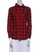c2h4 Plaid Print Long Sleeve Button-Up Top