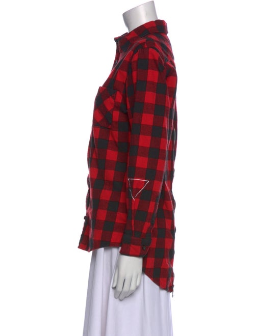 c2h4 Plaid Print Long Sleeve Button-Up Top