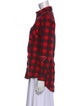 c2h4 Plaid Print Long Sleeve Button-Up Top