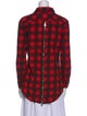 c2h4 Plaid Print Long Sleeve Button-Up Top