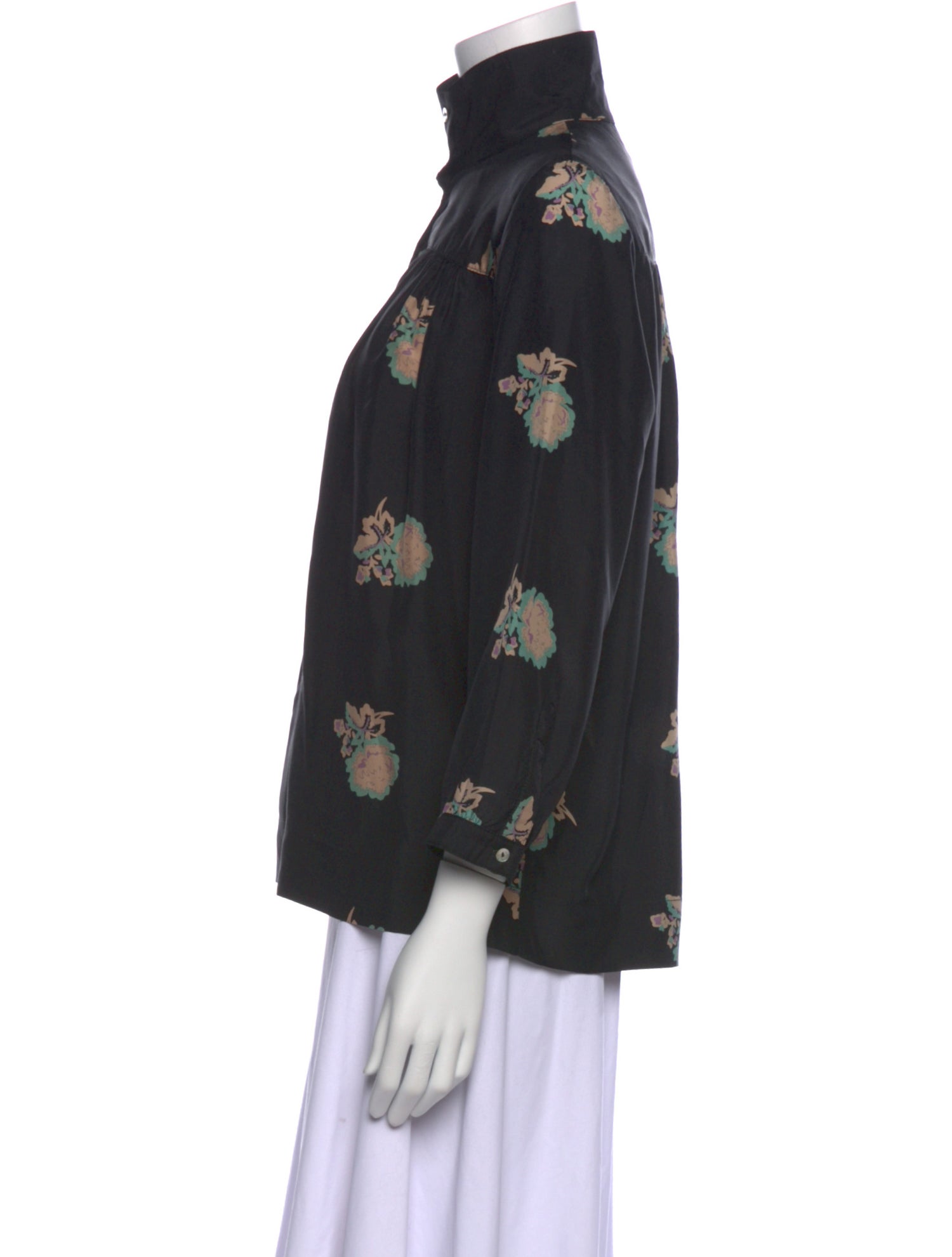 Horses Atelier Silk Floral Print Blouse