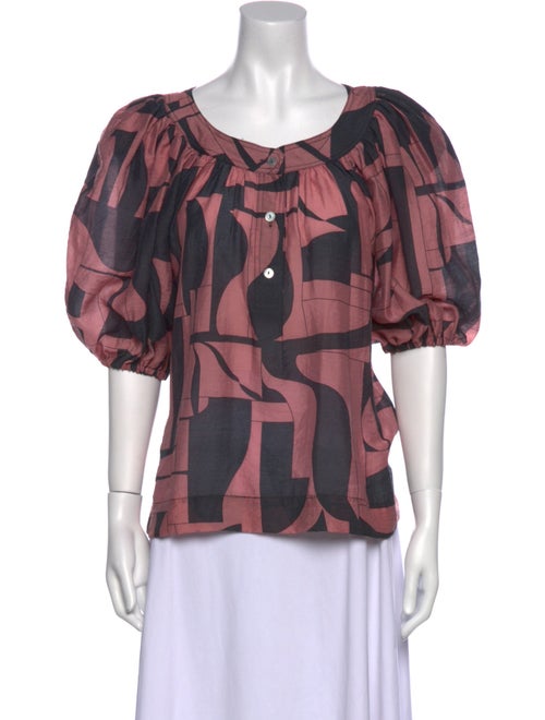Horses Atelier Printed Scoop Neck Blouse