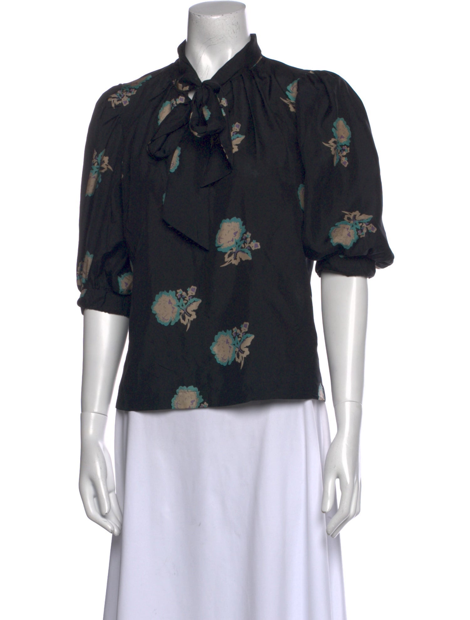 Horses Atelier Silk Floral Print Blouse
