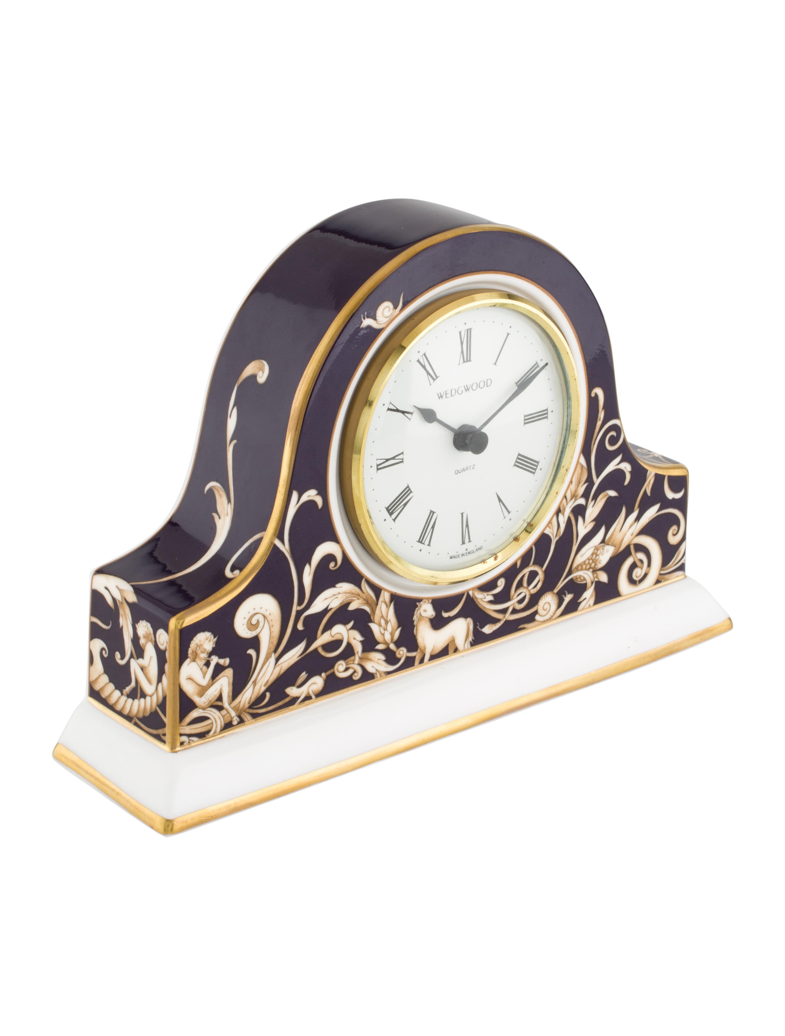 Wedgwood Cornucopia Mantel Clock - Blue Decorative Accents, Decor