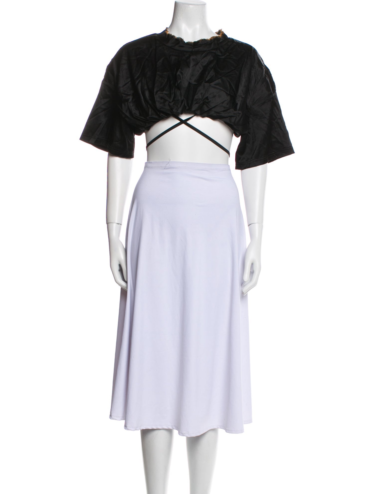 Didu Silk Mock Neck Crop Top