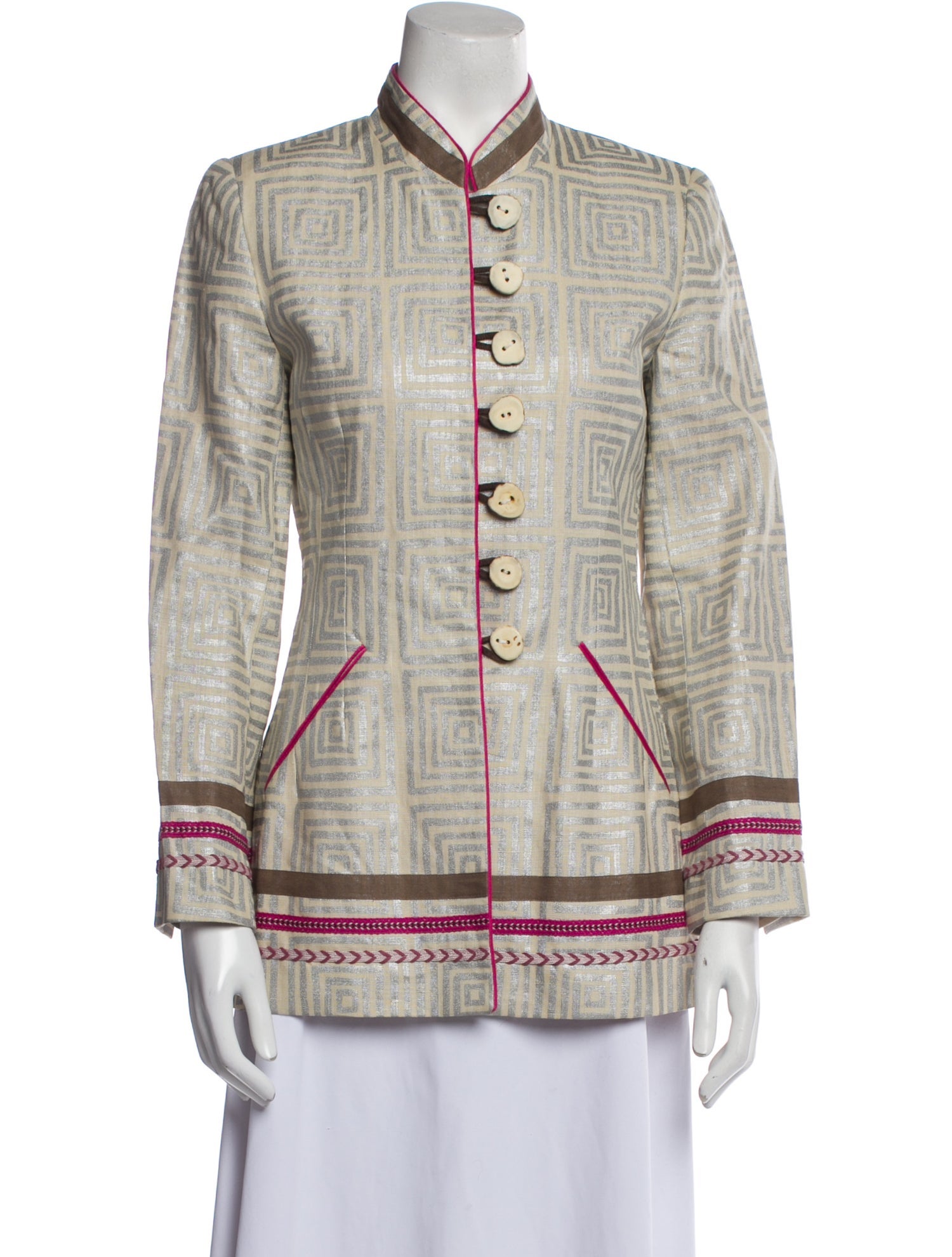 Quadrille Plaid Print Evening Jacket