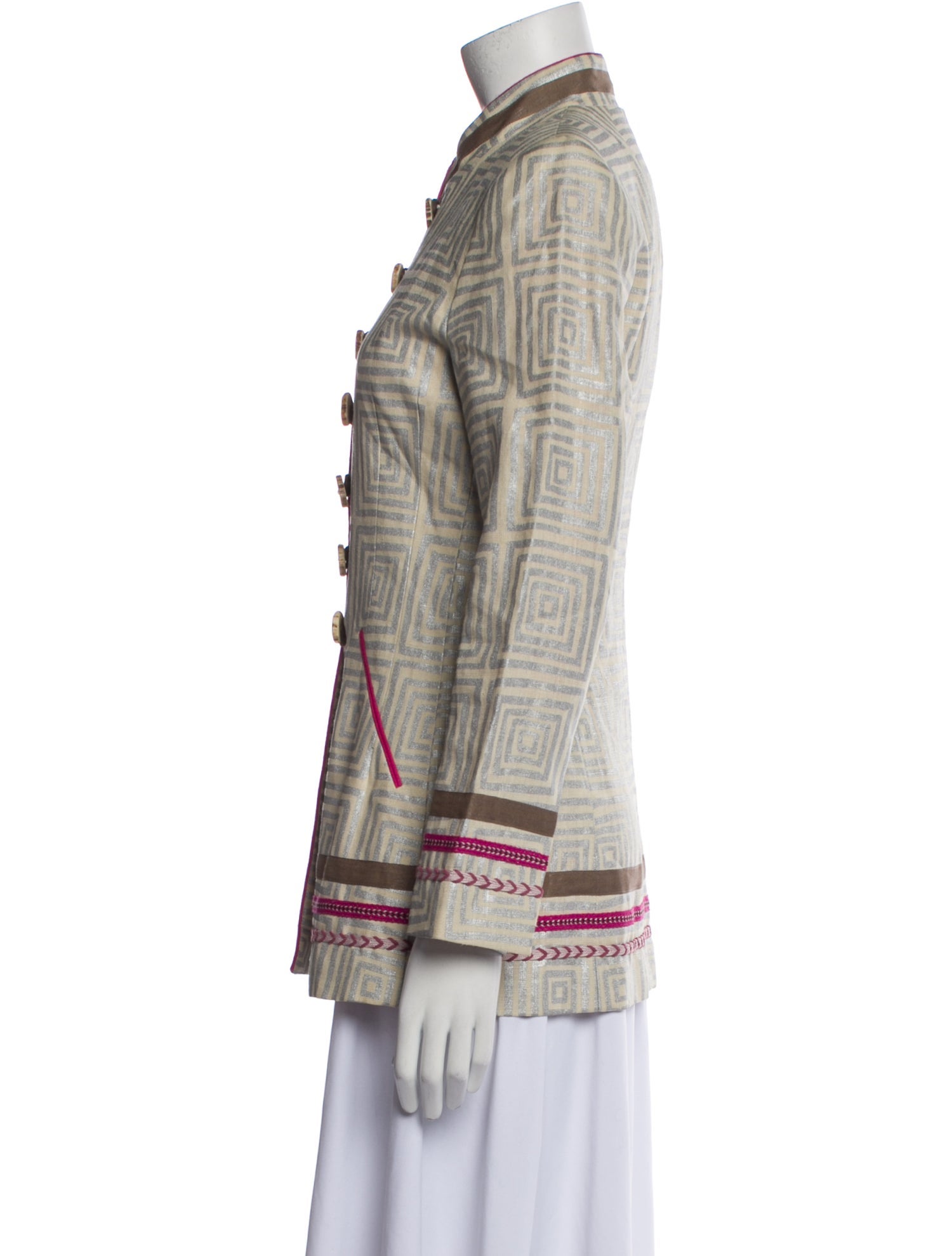 Quadrille Plaid Print Evening Jacket