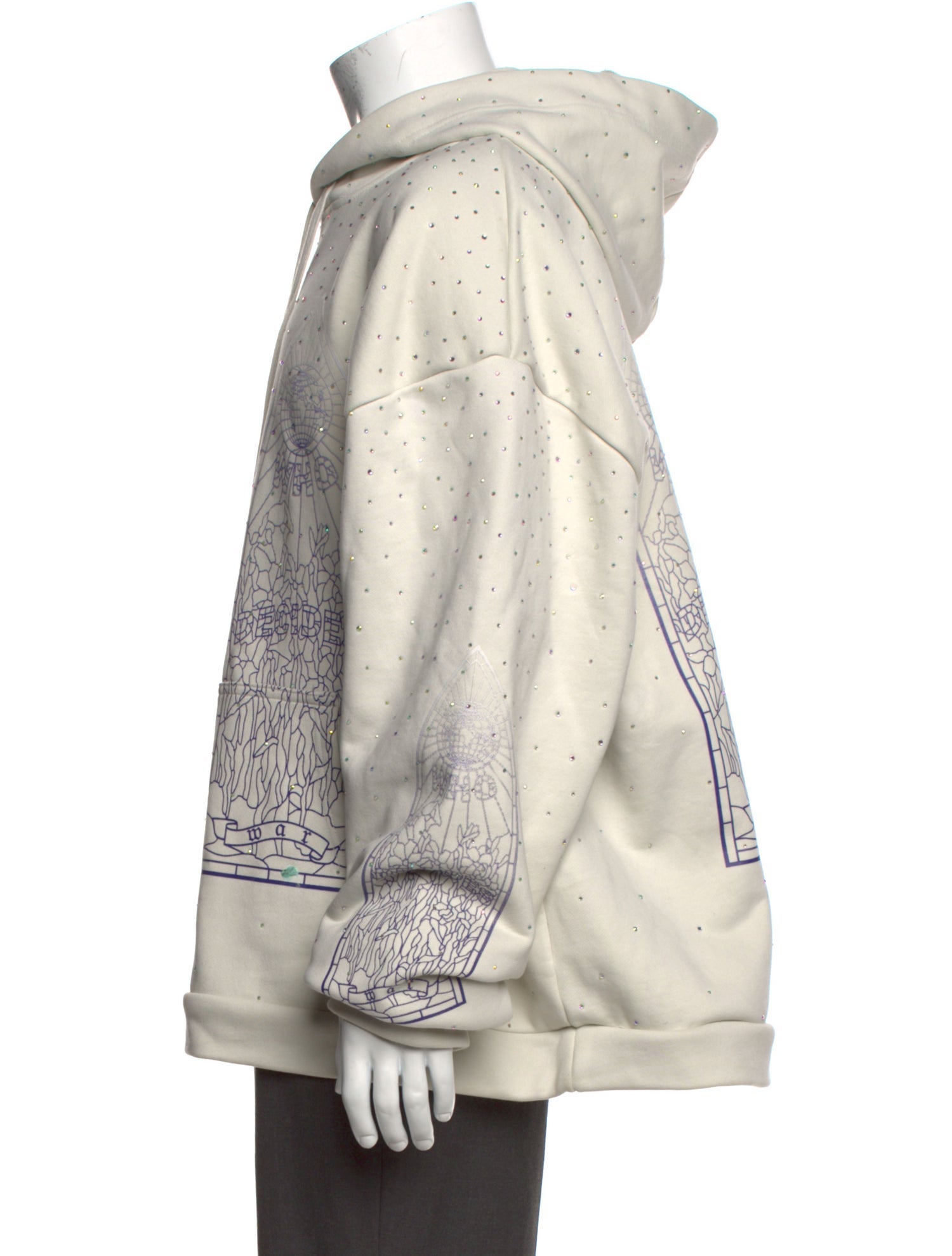 Who Decides War Graphic Print Crew Neck Hoodie