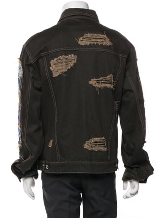 Who Decides War Graphic Print Trucker Jacket