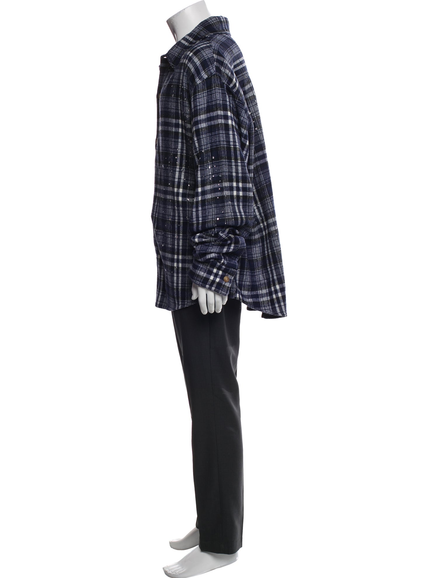 Who Decides War Plaid Print Long Sleeve Shirt