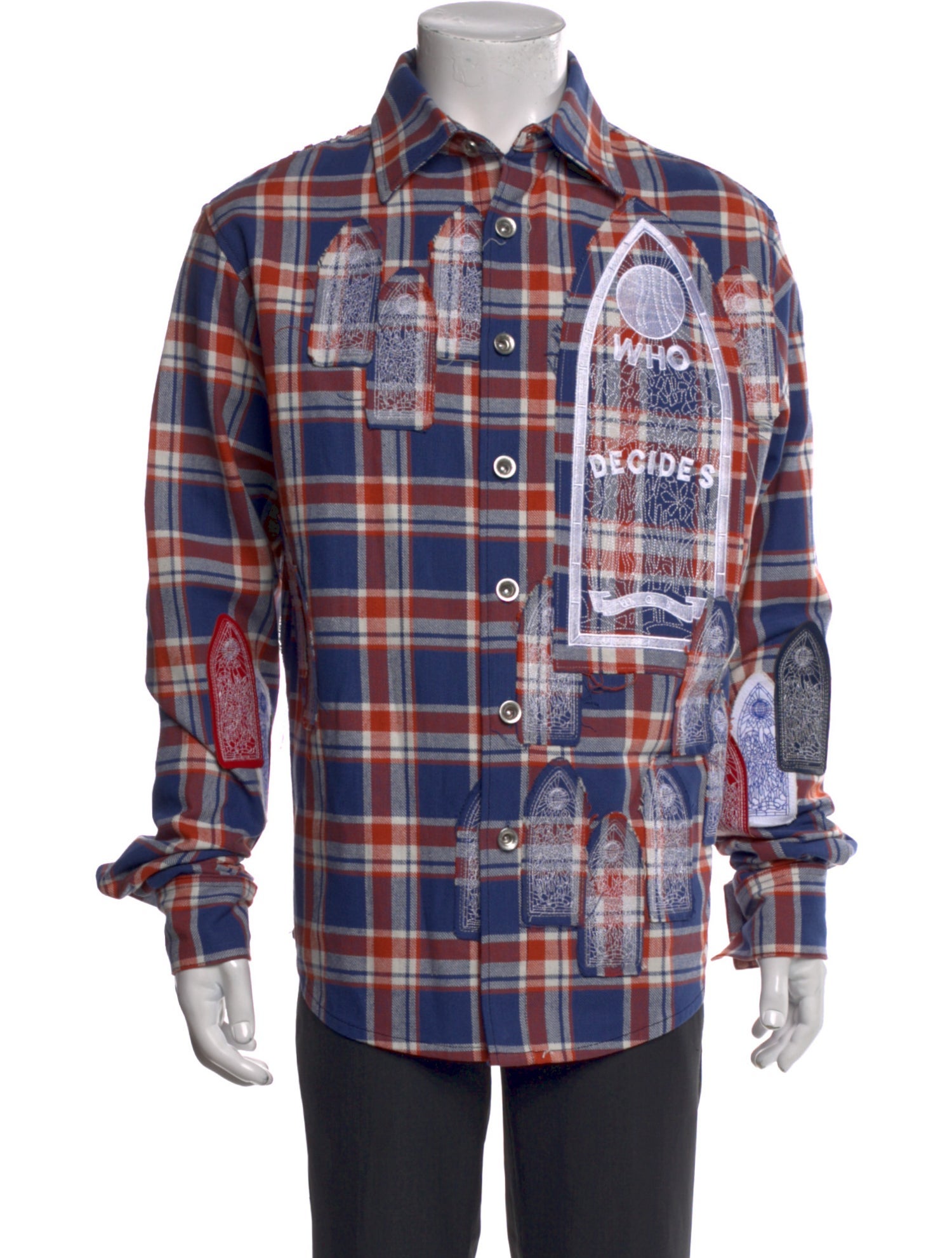 Who Decides War Plaid Print Long Sleeve Shirt w/ Tags