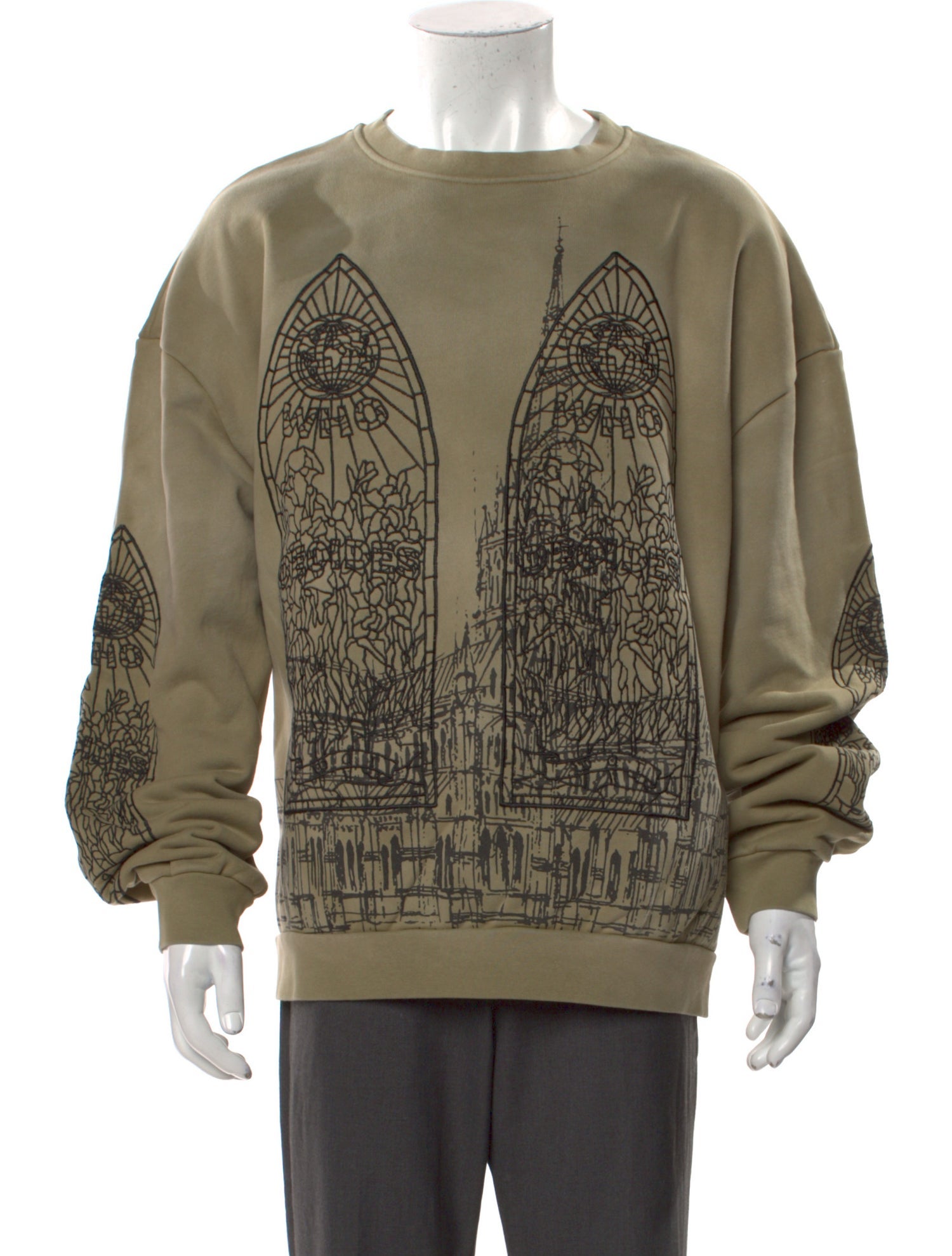 Who Decides War Graphic Print Crew Neck Sweatshirt