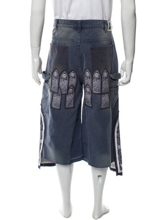 Who Decides War Printed Denim Shorts