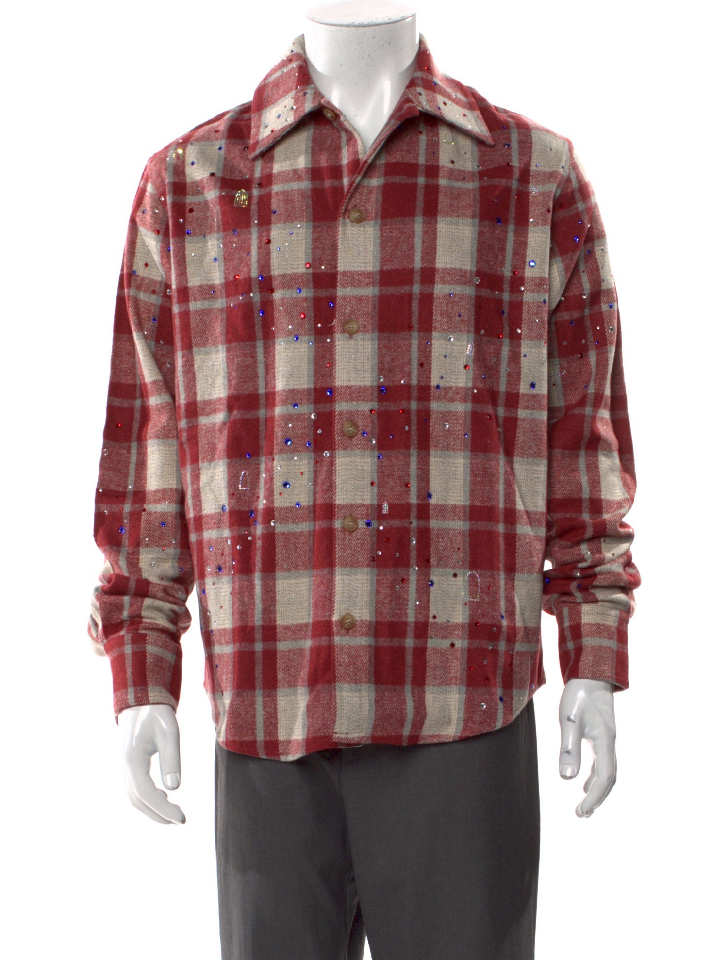 Who Decides War Wool Plaid Print Western Shirt