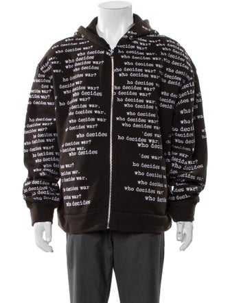 Who Decides War Printed V-Neck Hoodie