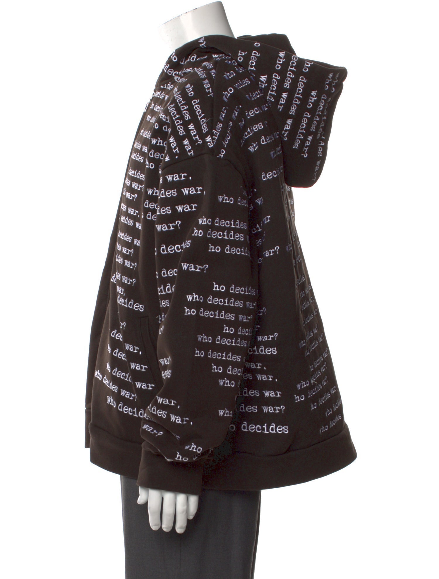 Who Decides War Printed Crew Neck Hoodie