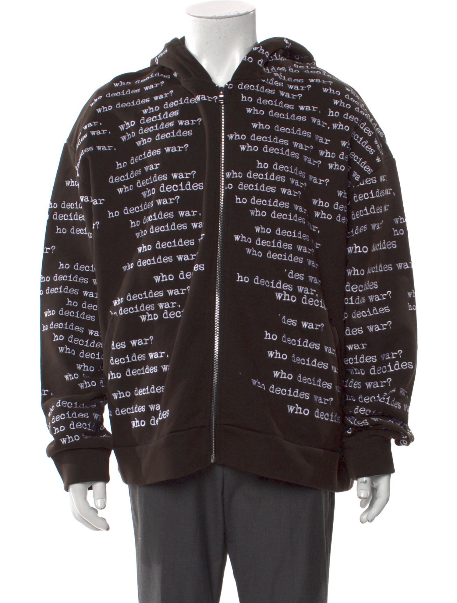 Who Decides War Printed Crew Neck Hoodie