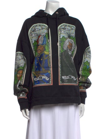 Who Decides War Graphic Print Mock Neck Sweatshirt