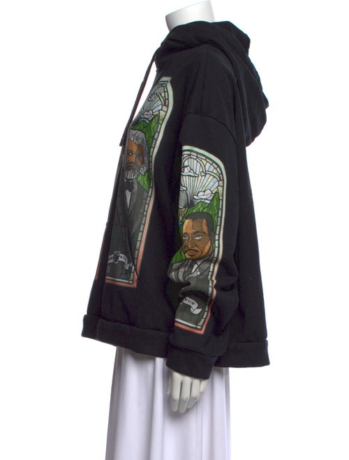 Who Decides War Graphic Print Mock Neck Sweatshirt