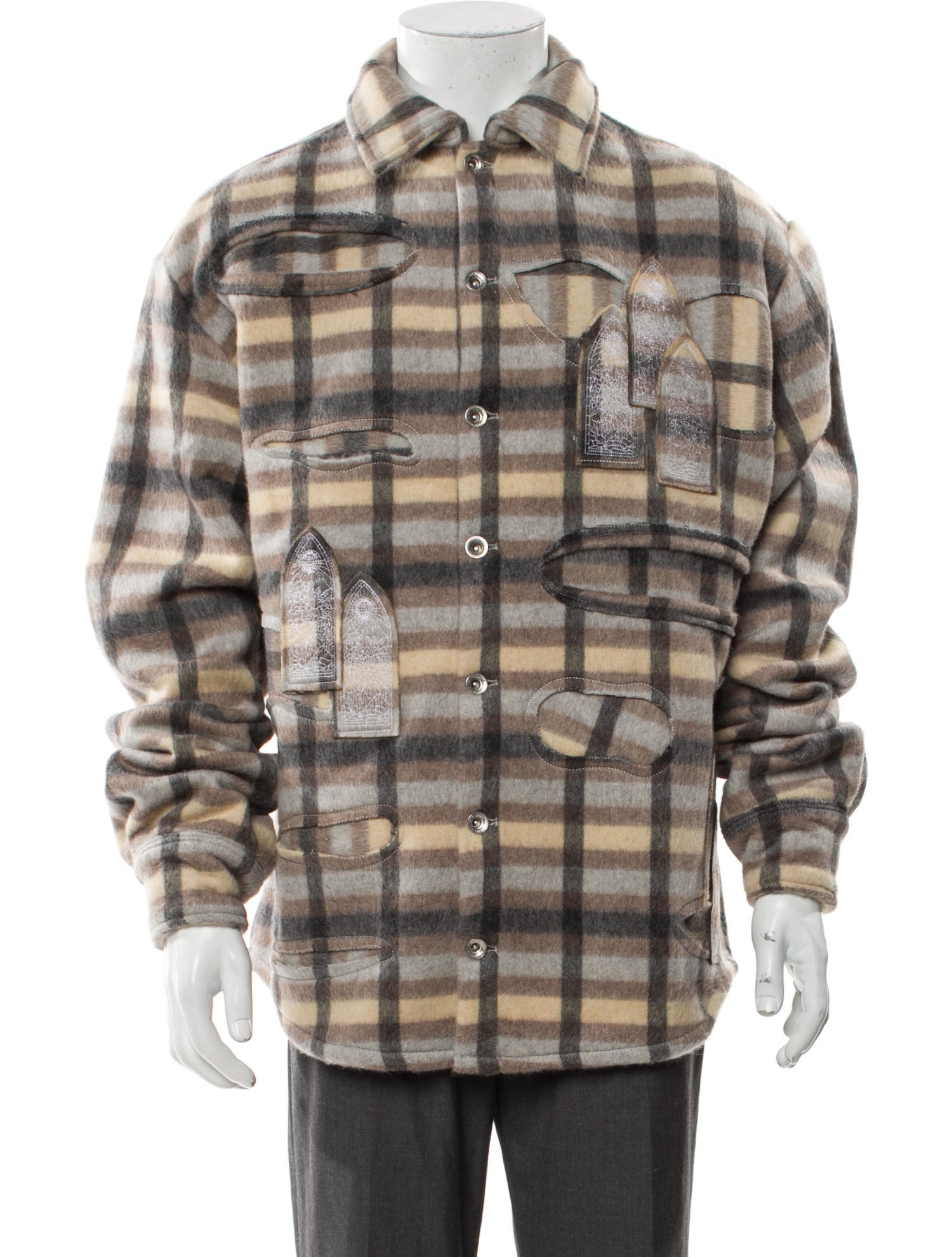 Who Decides War Wool Plaid Print Trucker Jacket w/ Tags