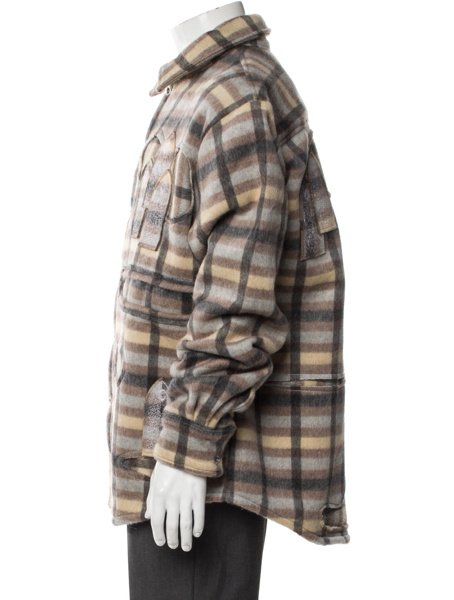 Who Decides War Wool Plaid Print Trucker Jacket w/ Tags