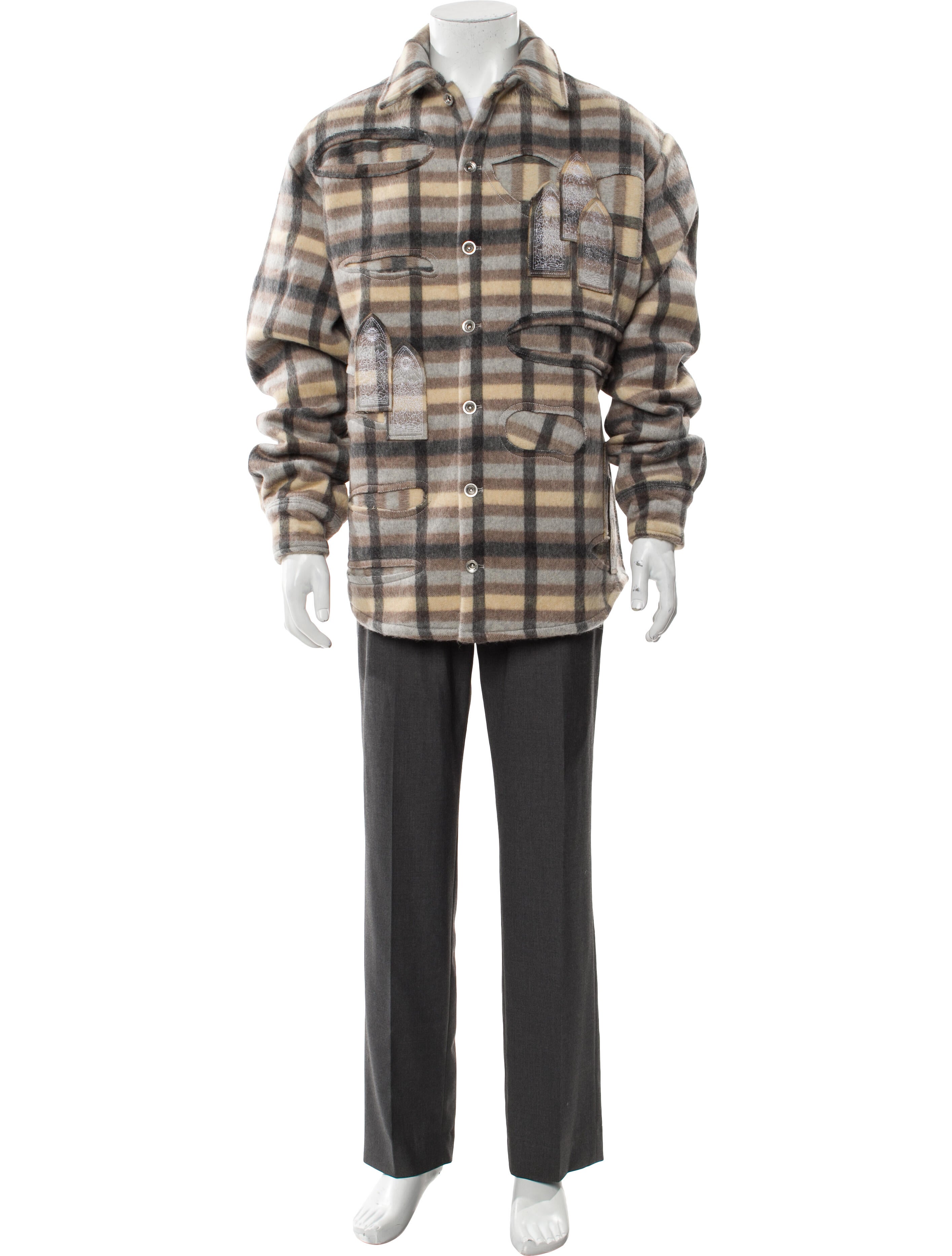 Who Decides War Wool Plaid Print Parka